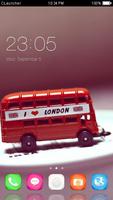 Cartoon London Bus Theme poster