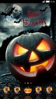 Halloween Night Witch Wallpaper Pumpkin 3D Theme poster