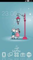 Kiss Couple Cartoon Theme HD Plakat