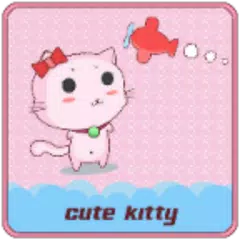 Cute Kitty Cartoon Pink Theme APK Herunterladen