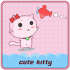 Cute Kitty Cartoon Pink Theme icône