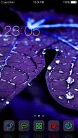 Blue Leaf Water Drop Theme HD Affiche