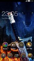 Game of Ice and Fire Theme: Wolf & Sword wallpaper plakat