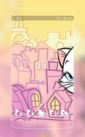Cute kitty Launcher theme: Pink lovely Cartoon Plakat