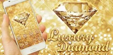 Luxury Diamond Launcher: Gold Glitter Deluxe Theme