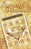 Luxury Diamond Launcher: Gold Glitter Deluxe Theme Affiche
