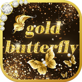 Shining theme: Sparkle Gold Butterfly wallpaper HD أيقونة