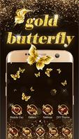 Shining theme: Sparkle Gold Butterfly wallpaper HD পোস্টার