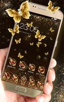 Shining theme: Sparkle Gold Butterfly wallpaper HD capture d'écran 1