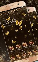 Shining theme: Sparkle Gold Butterfly wallpaper HD স্ক্রিনশট 2