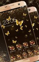 Shining theme: Sparkle Gold Butterfly wallpaper HD скриншот 2