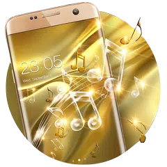 Gold Silk Glitter Theme: Dynamic Luxury  music APK download