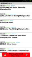 Sports Events Calendar 2015 capture d'écran 2