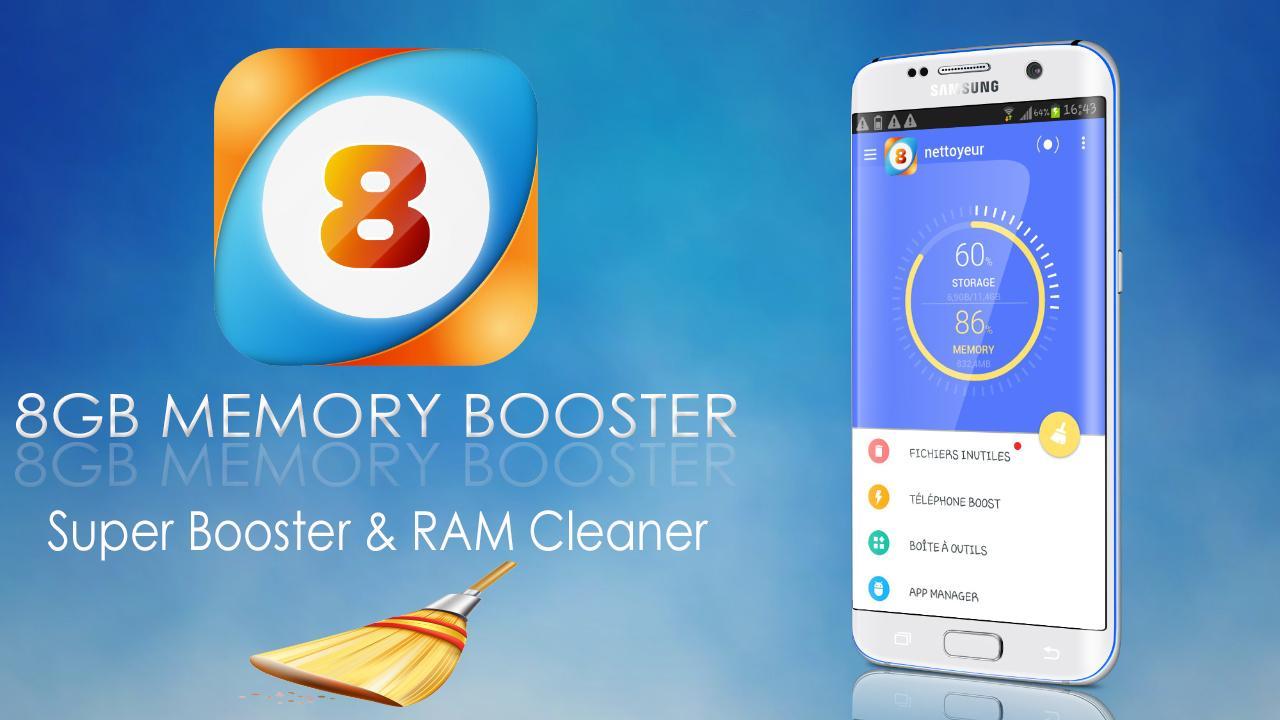 8GB Ram Expander booster + Cache Cleaner Pro APK for Android Download