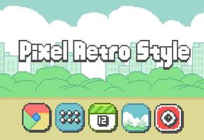 Pixel Retro Style Theme captura de pantalla 1