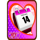 Calendar valentine 2017 icône