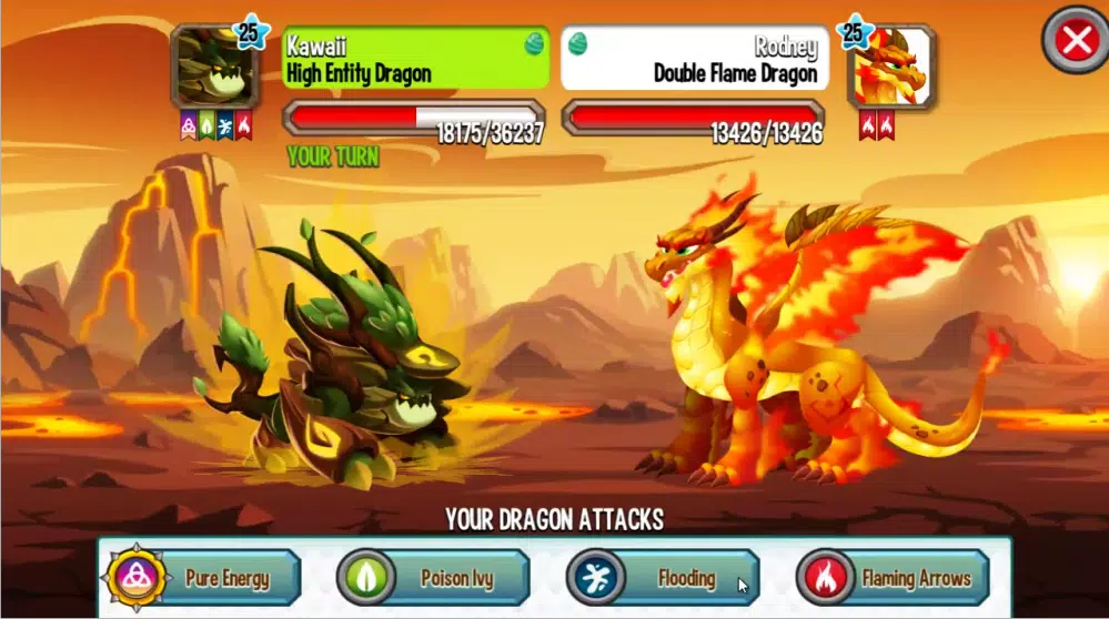 Double Flame Dragon Dragon City