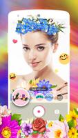 Crown Flower Camera-Free lovely&beauty sticker ポスター