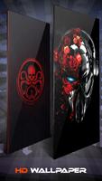Red Neon Skull Wallpaper And Background تصوير الشاشة 1