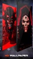 Red Neon Skull Wallpaper And Background تصوير الشاشة 3
