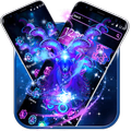 Capricorn Constellation Theme Glitter Purple Galax