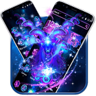 Capricorn Constellation Theme Glitter Purple Galax icône