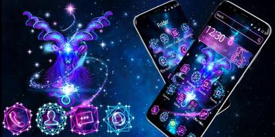 Capricorn Constellation Theme Glitter Purple Galax screenshot 3