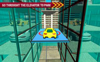 Multi-level car parking simulation 3d poster