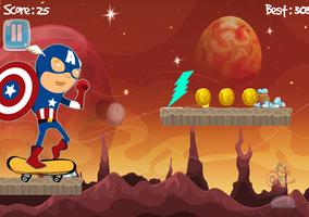 Superhero Runner Captain Adventures America Space ポスター