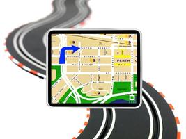 Maps guide route  car Affiche