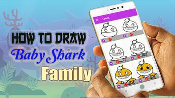 Cara Menggambar Baby Shark الملصق