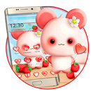 Cartoon Love Strawberry Candy Theme APK