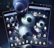 Cartoon Adorable Panda Theme Wallpaper capture d'écran 2