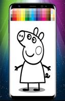 Peppa Pig Coloring Book الملصق