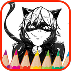 Coloring book for Cat noir-icoon