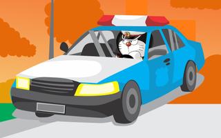 Cat Police Car الملصق