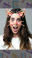 Snappy Cat Face Stickers & Emoji ポスター