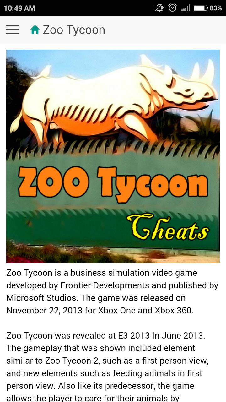 Cheat Code For Zoo Tycoon Game For Android Apk Download - all codes in dinosaur zoo roblox