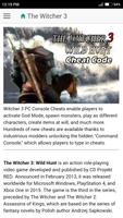 Cheat Codes for WITCHER 3 Game Cartaz
