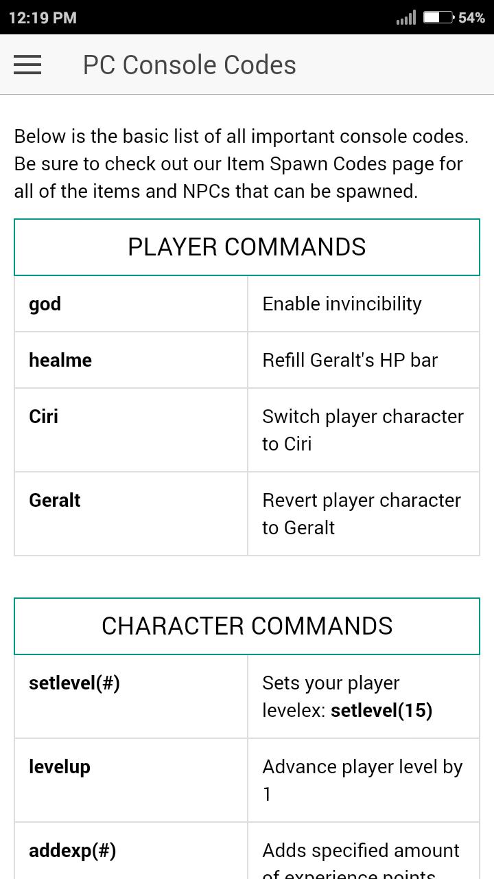 The Witcher 3 console commands and cheat codes