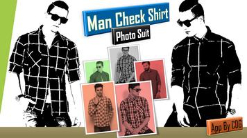 Man Check Shirt Photo Suit Affiche
