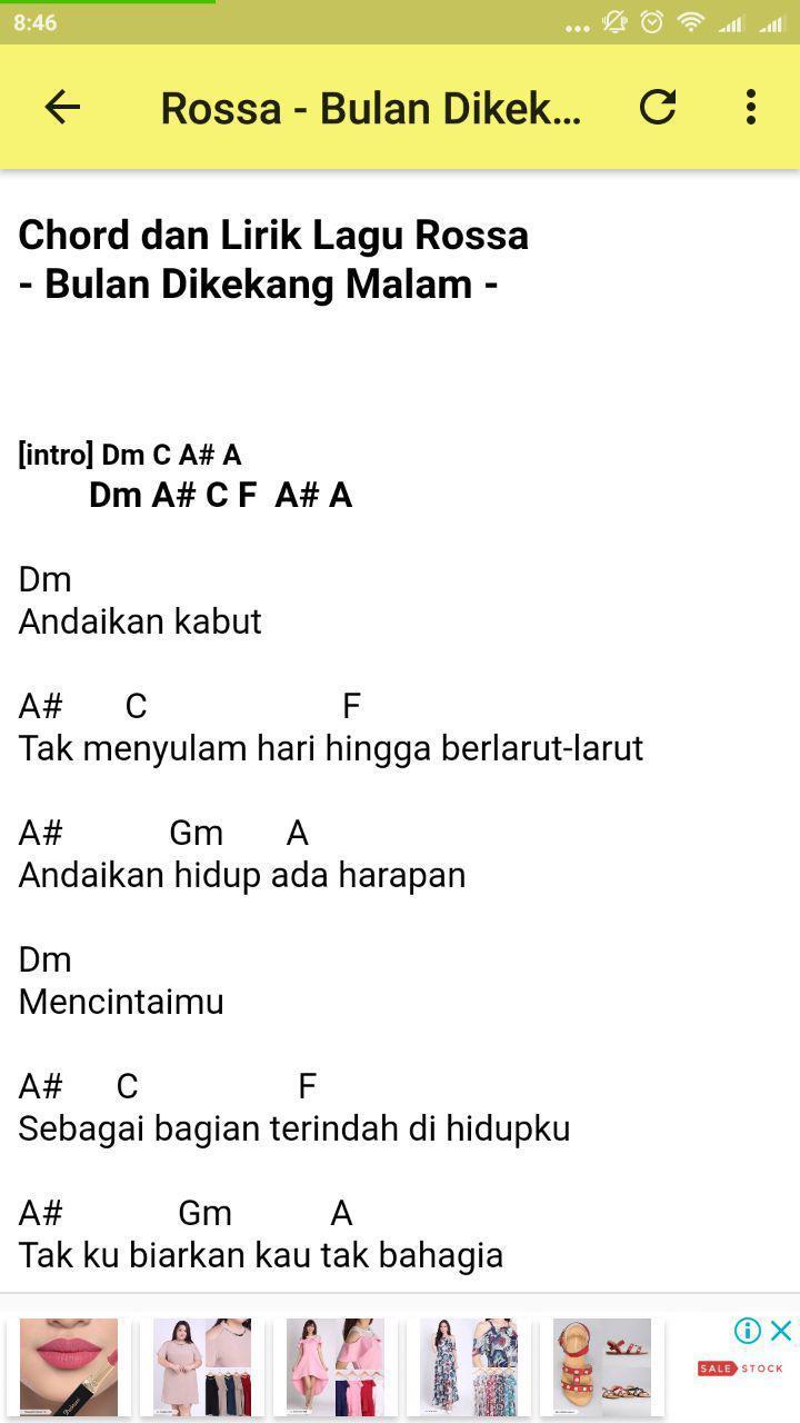Chord Pudar - Lirik dan Kord Kunci Gitar Pudar - Rossa ~ Maingitardulu
