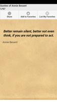 Quotes of Annie Besant poster