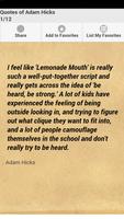 Quotes of Adam Hicks poster
