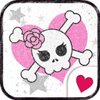 Cute wallpaper★cute pink skull icône