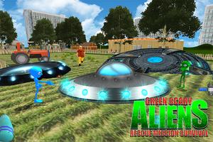 Green Scary Alien Rescue Missions Survival Plakat