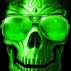 Green Fire Skull Live Wallpaper icône