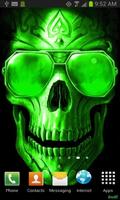 Green Fire Skull Live Wallpaper постер