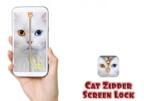 Cat Zipper Screen Lock Free Affiche