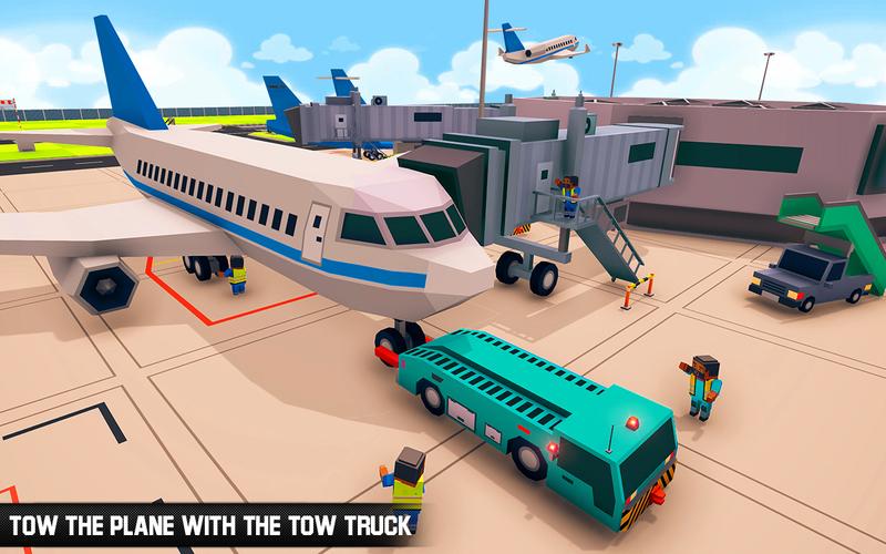 Blocky Airport Ground Staff Flight Simulator Game APK for Android Download